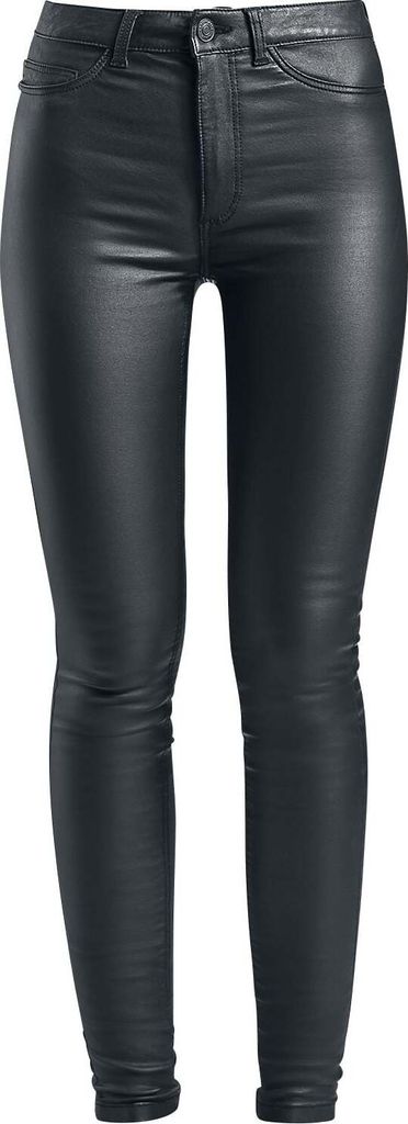Noisy May Jeans Damen NMCallie High Waist Skinny Coated Pants schwarz L
