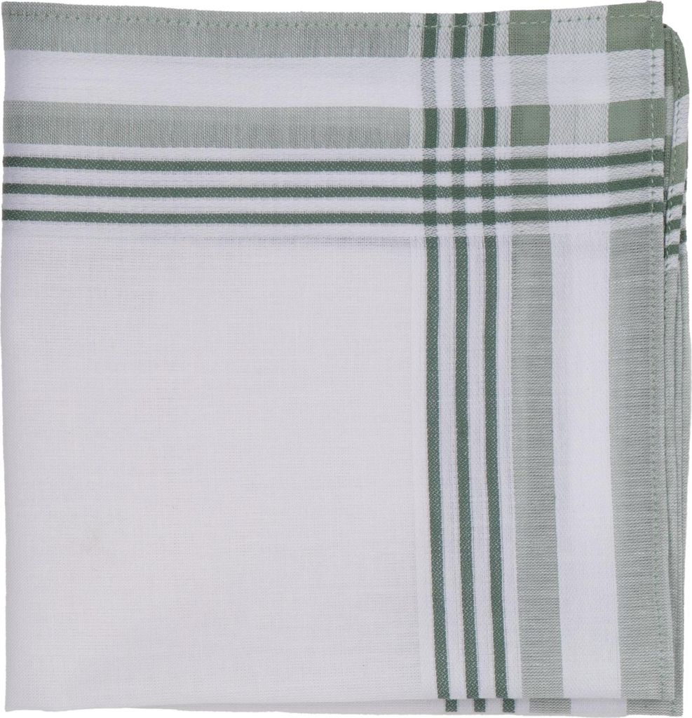 Tiseco Damen Taschentücher Handkerchiefs Baumwolle 30x30cm 6er Set Grün Satinrand