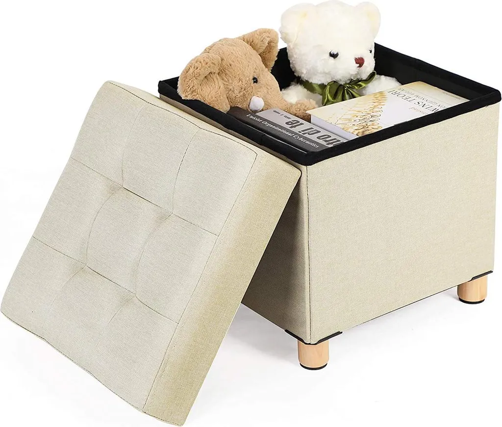 Tabouret carré pliable d'appoint en bois naturel robuste série Modulo - 2