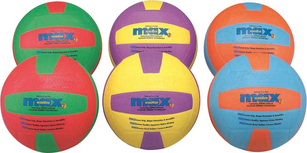 Spordas Volleyball Set 6 Farben - weiche Kinderbälle für drinnen & draußen
