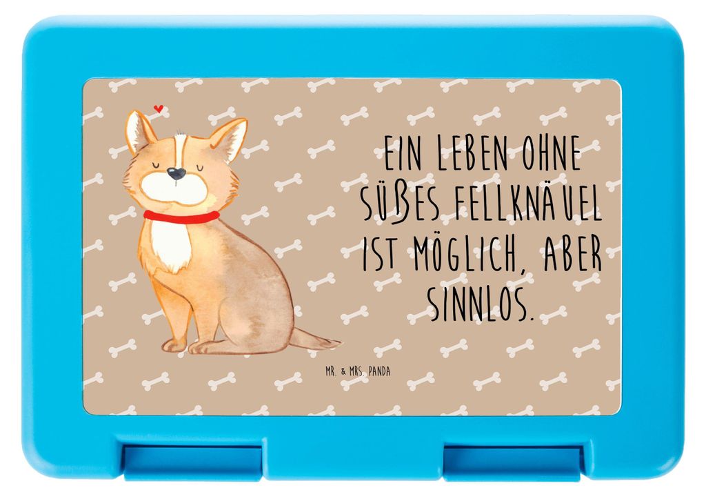 Mr. & Mrs. Panda Bento Box Hund Glück - Hundeglück - Geschenk, Spruch, Corgie, Brotzeitdose, Essensbox, Liebe, Brotzeitbox, Herz, Snackbox, Lunch...