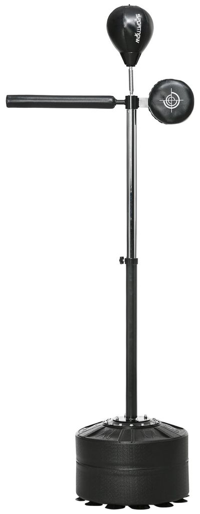 H?henverstellbarer Punchingball. 360¡ã drehbar. inkl. Boxbandagen. Schwarz. 80.5 x 48 x 163-205 cm