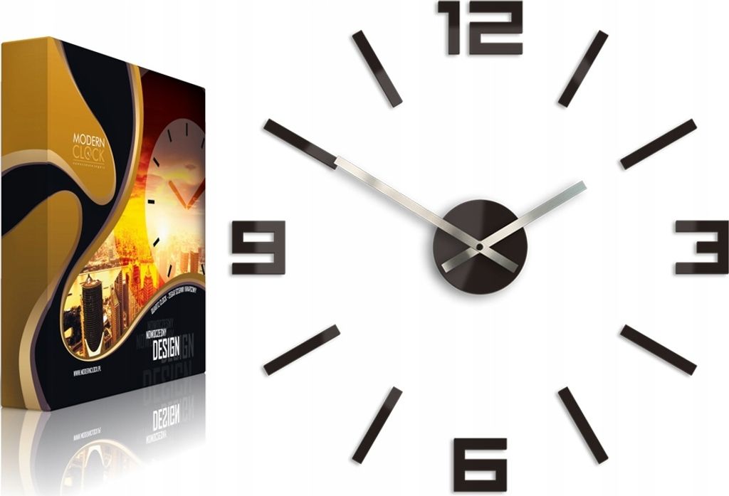 ModernClock, Wanduhr Arabisch braun 50cm, DIY, wanduhr modern, Quarzuhr, acrylglas