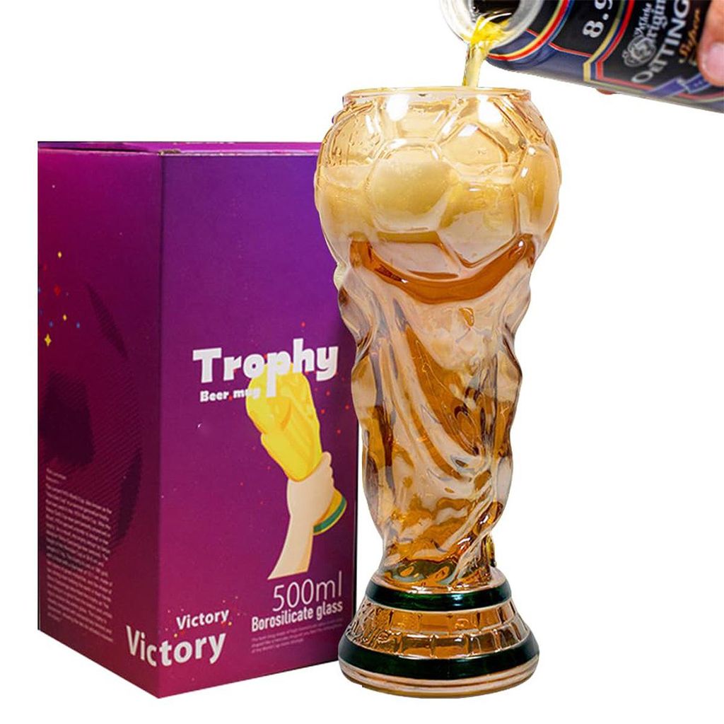 500ml Fußball Bierglas, ideal für WM, Fußballbecher für Produktbild 