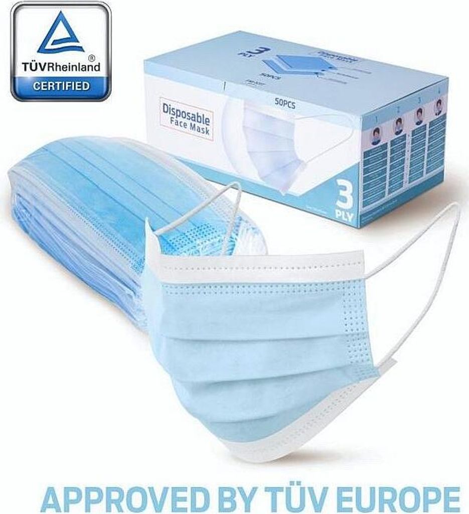 BERLINGERHAUS Einwegmaske 3-lagig Set 50 Stück BN Medical BNM-M07