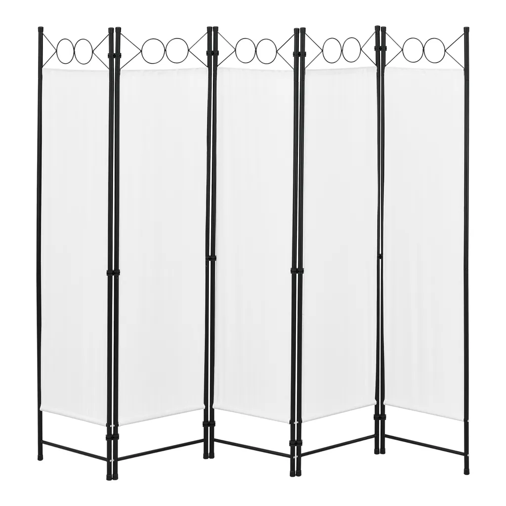 Paravent 5 panneaux blanc 200x171 cm - Cloison Saragossa grand format