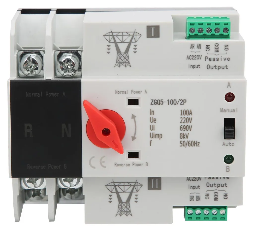 Commutateur automatique anti-panne de courant 100A 220V ZGQ5