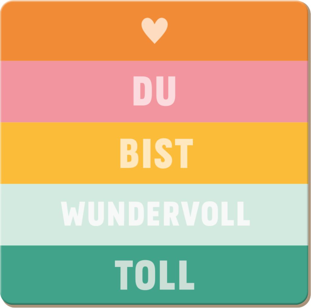 Getränkeuntersetzer, Zubehör für Gläser, Getränke, Tassen, Glasuntersetzer, abwischbar, Korkuntersetzer " Du bist wundervoll toll"