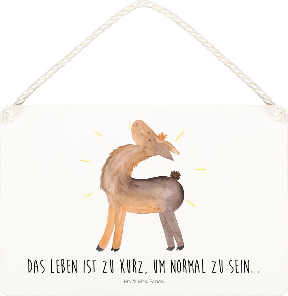 Mr. & Mrs. Panda Schild Lama Stolz DIN A5 - Weiß - Geschenk, Family, Lamas, Türschild, Familie, Dekoschild, Wandbild Holz, Beste Freundin, holzbi...
