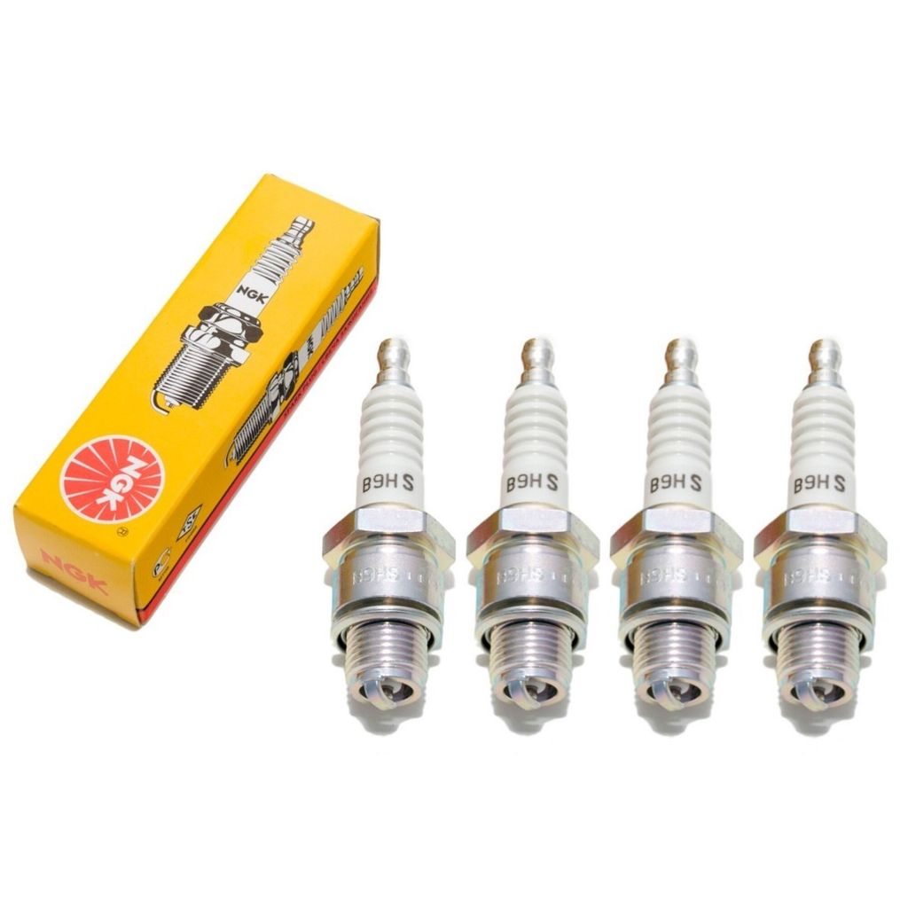 Zündkerzen Set NGK 4x B9HS Zündkerze, 12,7mm Kurzgewinde Ø 14,0mm Hex 20,8mm, Elektrodenabstand 0,75mm, Wärmewert 9, 5810