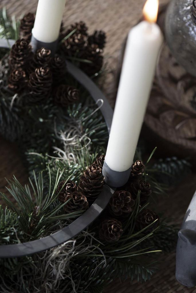 LS-LebenStil Vintage Metall Adventkerzenhalter Adventskranz Produktbild 3