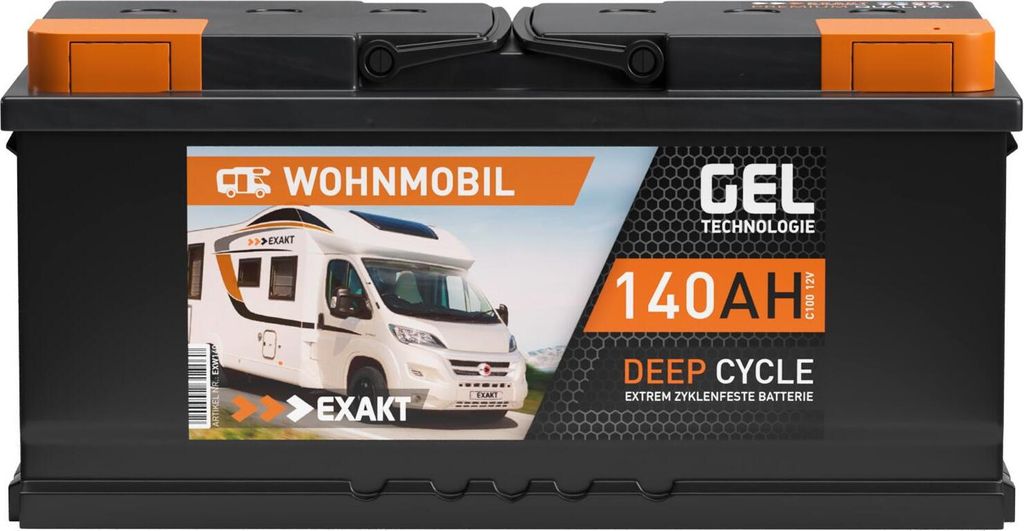 EXAKT GEL Solarbatterie 12V 140Ah Wohnmobil Batterie Gel Produktbild 