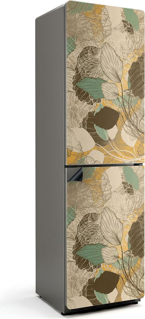 Natürliche Pflanzenmuster – Magnetische Kühlschrank Abdeckung – Dekorfolie magnetisch Küche – Kühlschrank Magnet Deko – selbstklebende ...