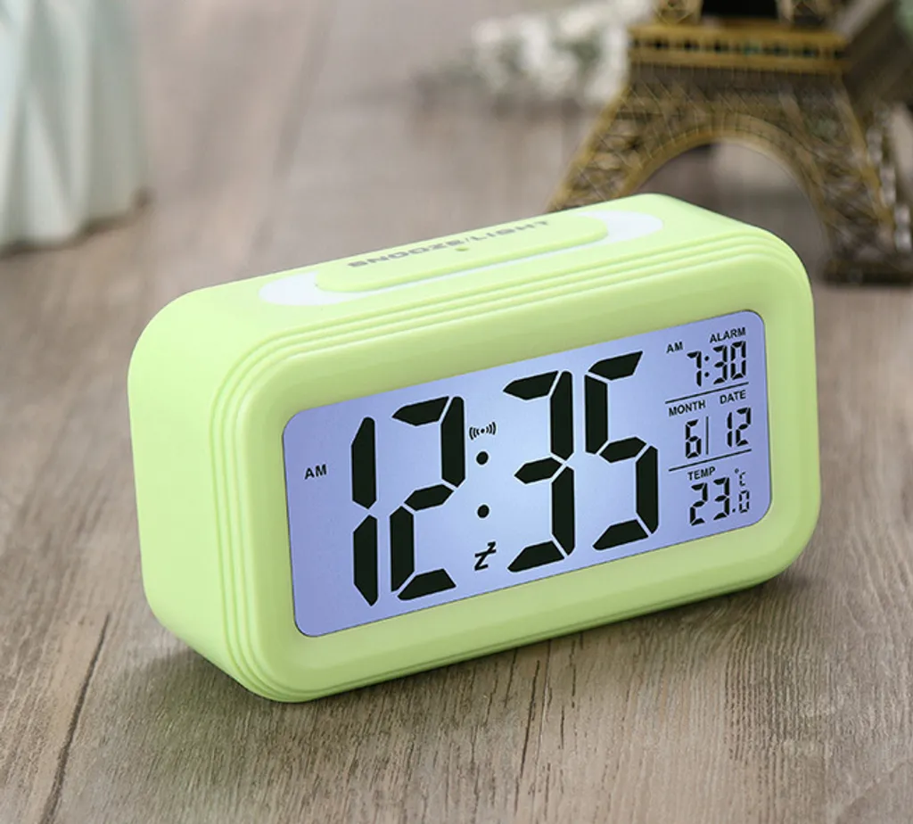 Digitaler LED Alarm Schlaf Wecker LCD-Anzeige Kalende Reisewecker Beleuchtetr 