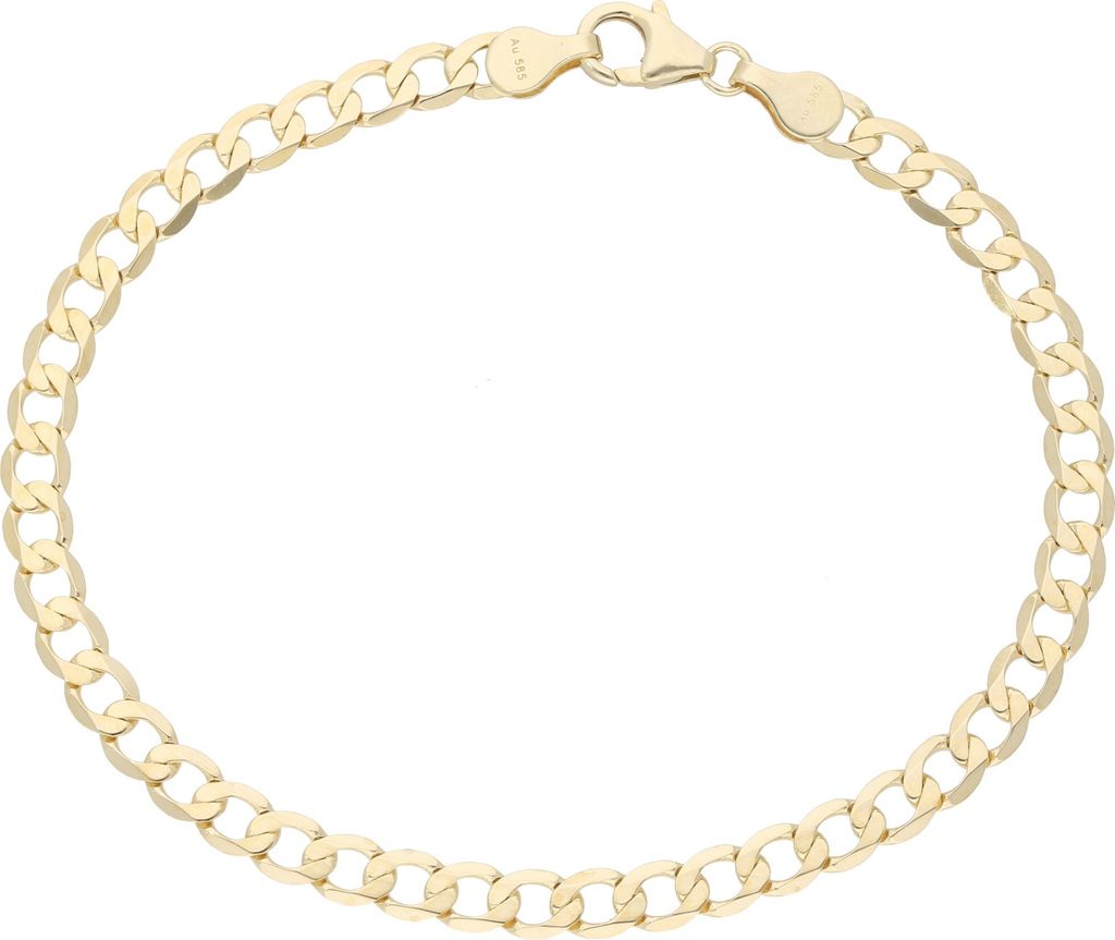 Armband Luigi Merano Panzerkette, diamantiert, massiv, Gold 585 Gold 21 cm