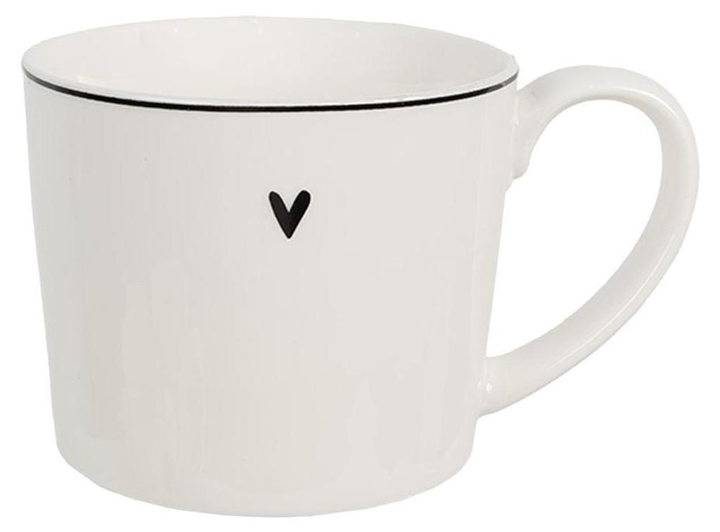 Clayre & Eef Tasse 275 ml Weiß Keramik Herz Produktbild 