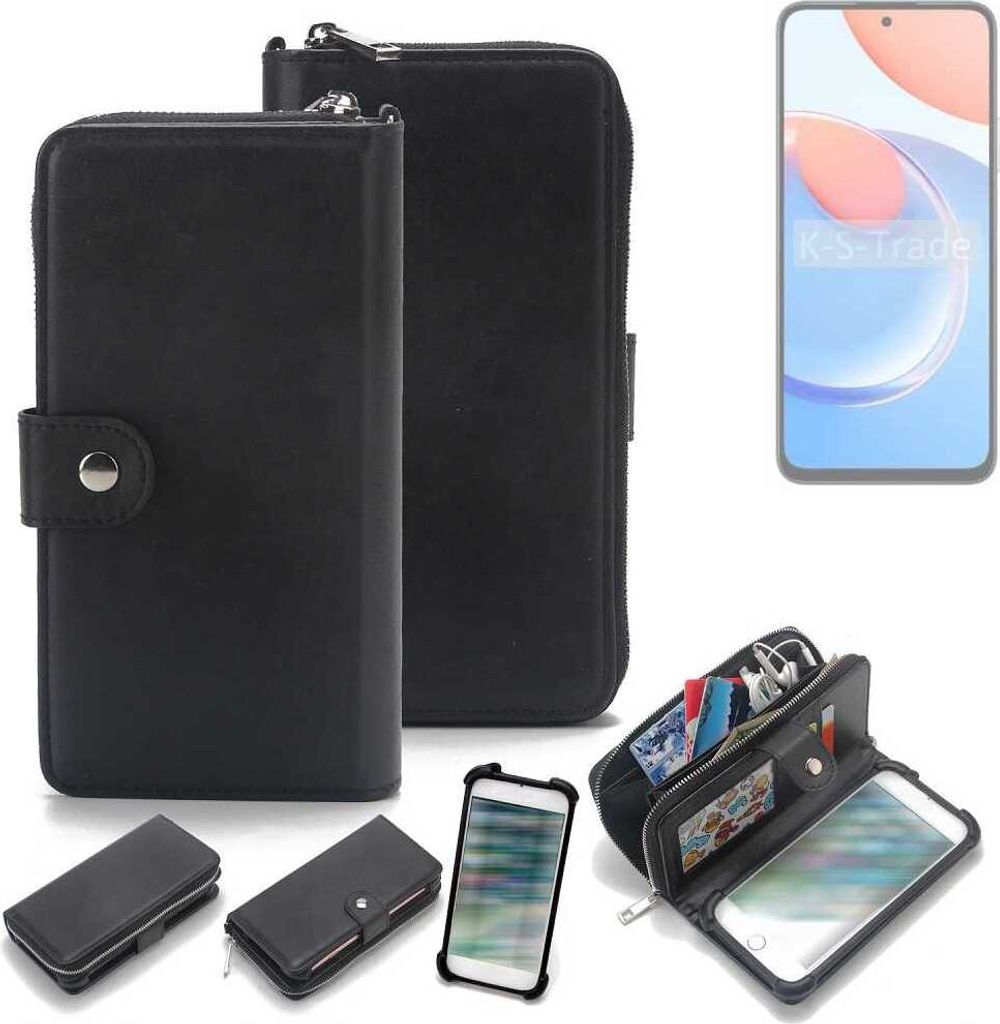 K-S-Trade 2in1 Handyhülle Schutzhülle kompatibel mit Honor Play 8T & Portemonnee Cover Handy Hülle Case Etui Geldbörse Wallet Bookstyle Hülle