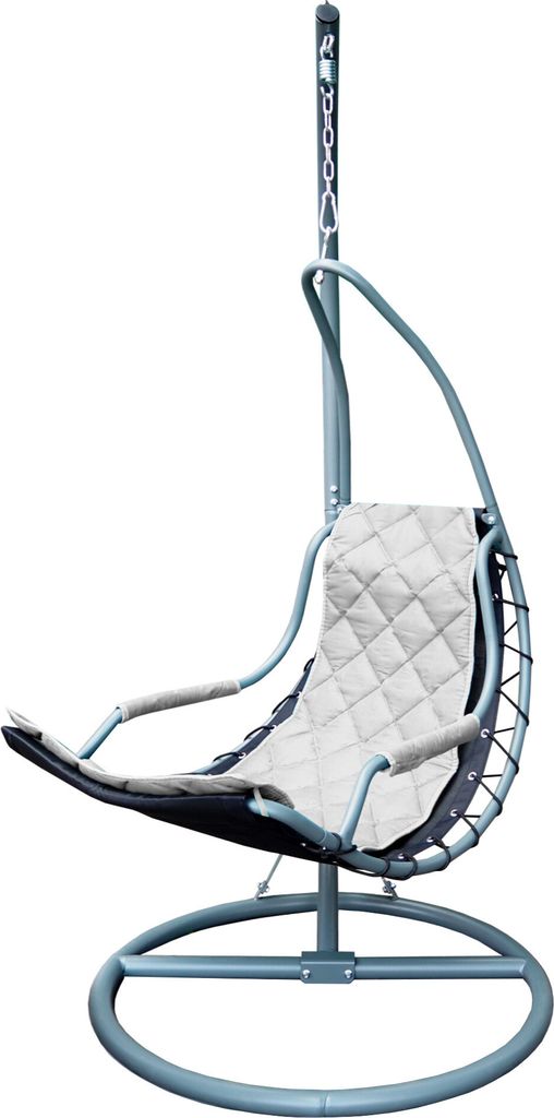 Aga Hängesessel Domingo mit Gestell – Grau, Hängeschaukel für Garten & Balkon, Indoor und Outdoor, Wetterfest & Ergonomisch