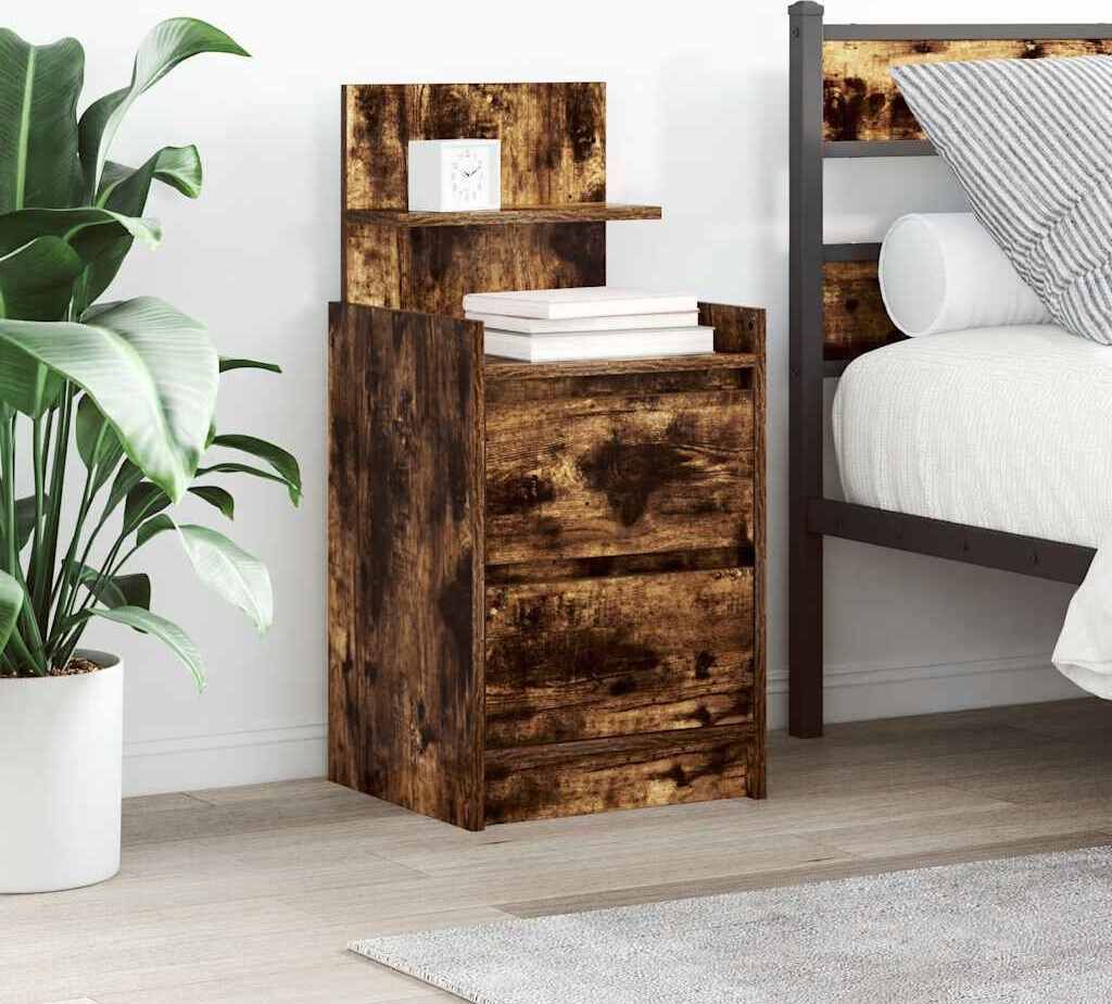 Maison Exclusive - Nachttisch mit 2 Schubladen Räuchereiche 38x34x80 cm