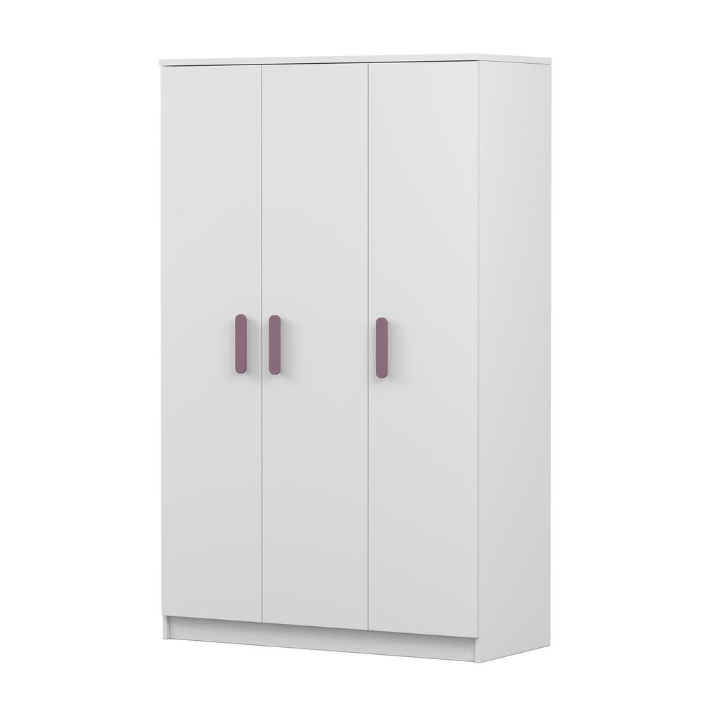 Drehtürenschrank, Kinderkleiderschrank 120 cm Weiß/Weiß, Produktbild 