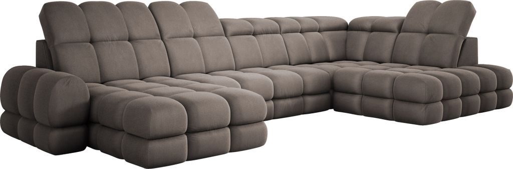 DomoHome Ecksofa Tollo Schokolade Solar-Stoff Rechte Seite 400x217x105 cm, U-Form Sofa mit Schlaffunktion, Bettkasten 120x85x17 cm, Elektrisch Vers...