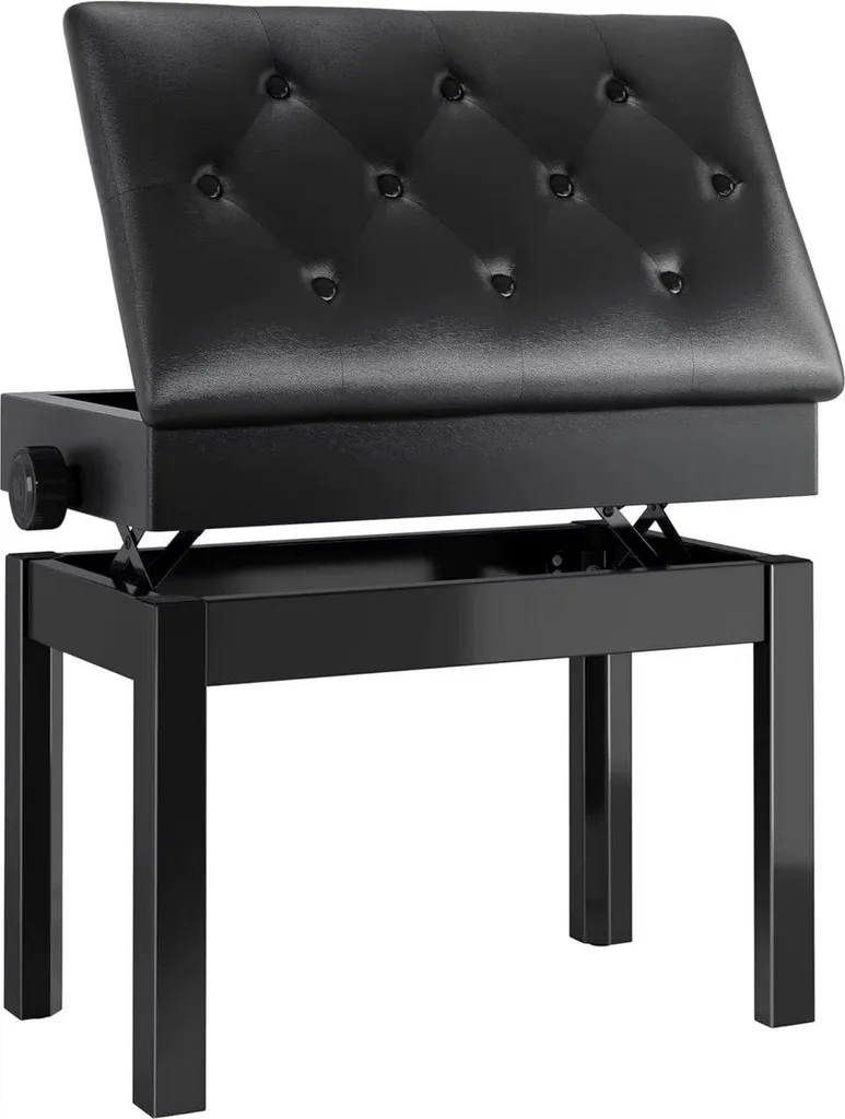 Tabouret de piano pour enfant et adulte réglable avec coffre - 60cm