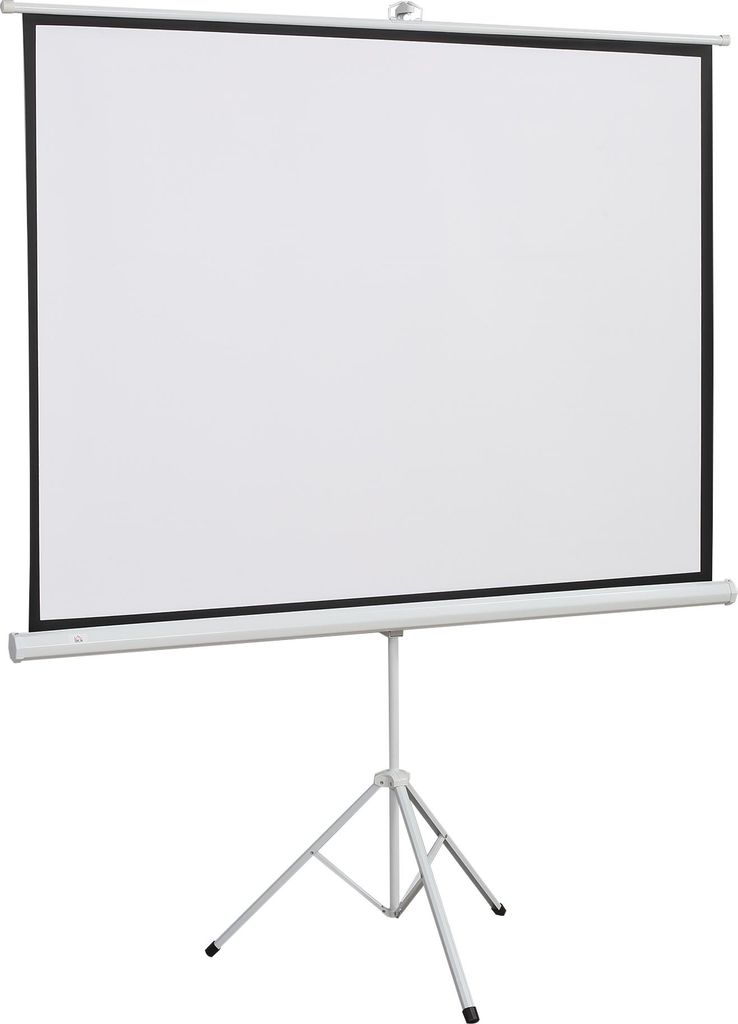 Beamer Leinwand mit Stativ, 4:3 Projektionsfläche, 84 Zoll faltbar Präsentationswand 171 x 131 cm, höhenverstellbar Bildschirm für Zuhause, Schule