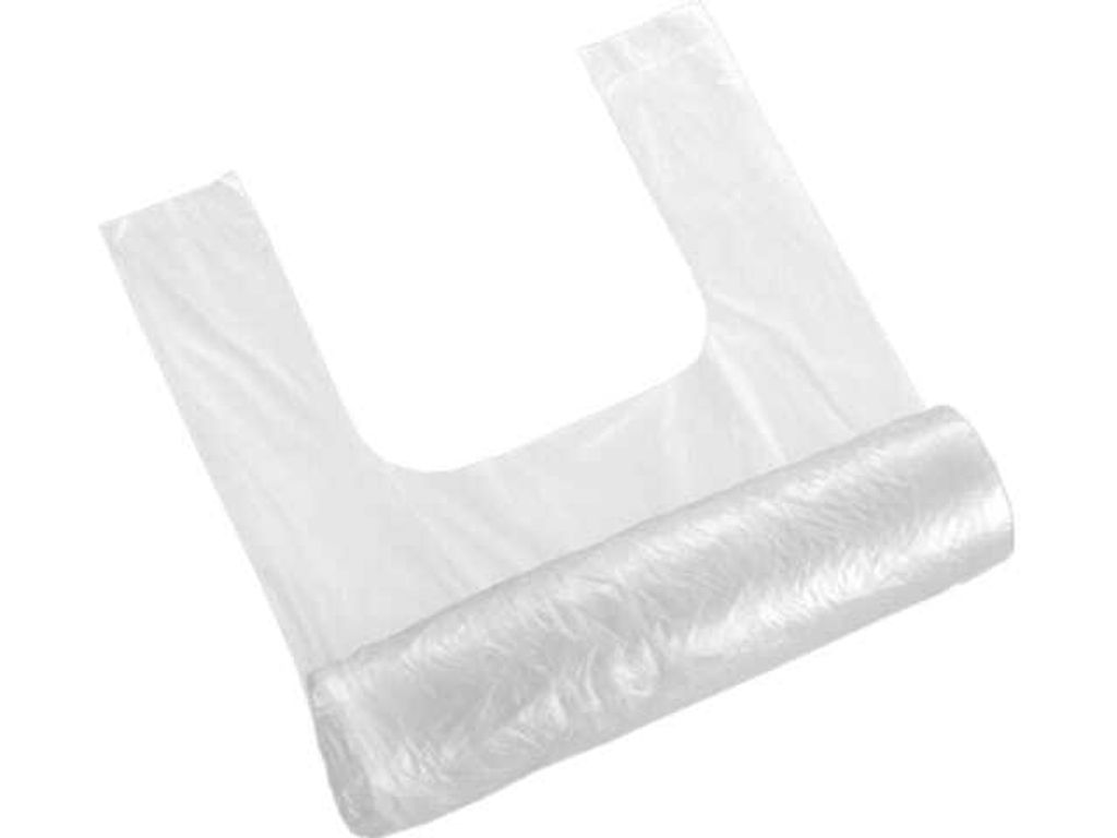 160 Stück HDPE Hemdchentragetaschen / Knotenbeutel auf Rolle – transparent, 21x44 cm 9 μ, Tragkraft bis 5 kg, Einweg Plastiktüten für Handel