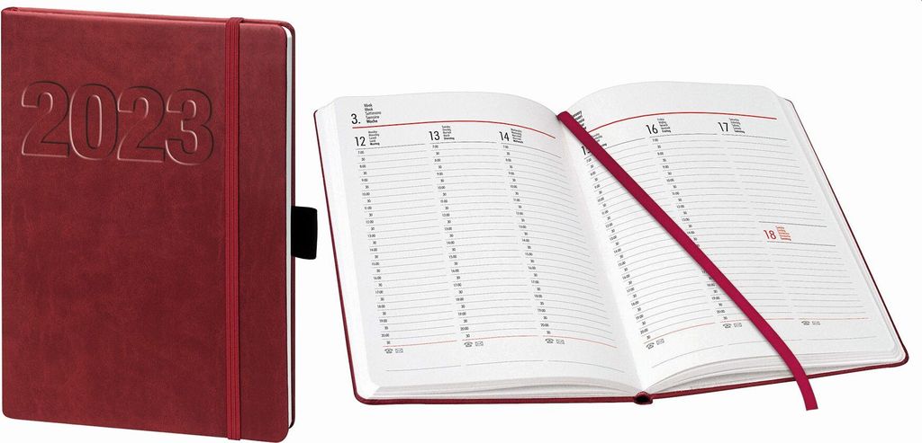 bsb 02-0147 Boekagenda "V-book" - 1 week / 2 pagina's, A5, Productafbeelding 
