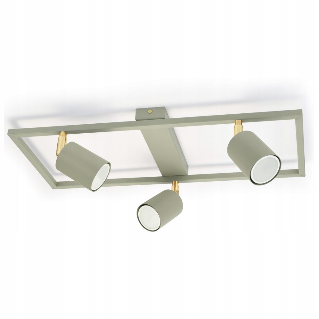 Luxolar LED Deckenlampe 3-flammig GU10 15W Grün/Gold- Verstellbar Schwenkbar Deckenleuchte Rahmen für Wohnzimmer, Esszimmer
