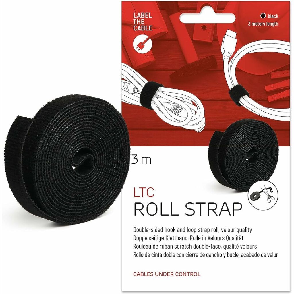LABEL THE CABLE Klettband ROLL STRAP schwarz