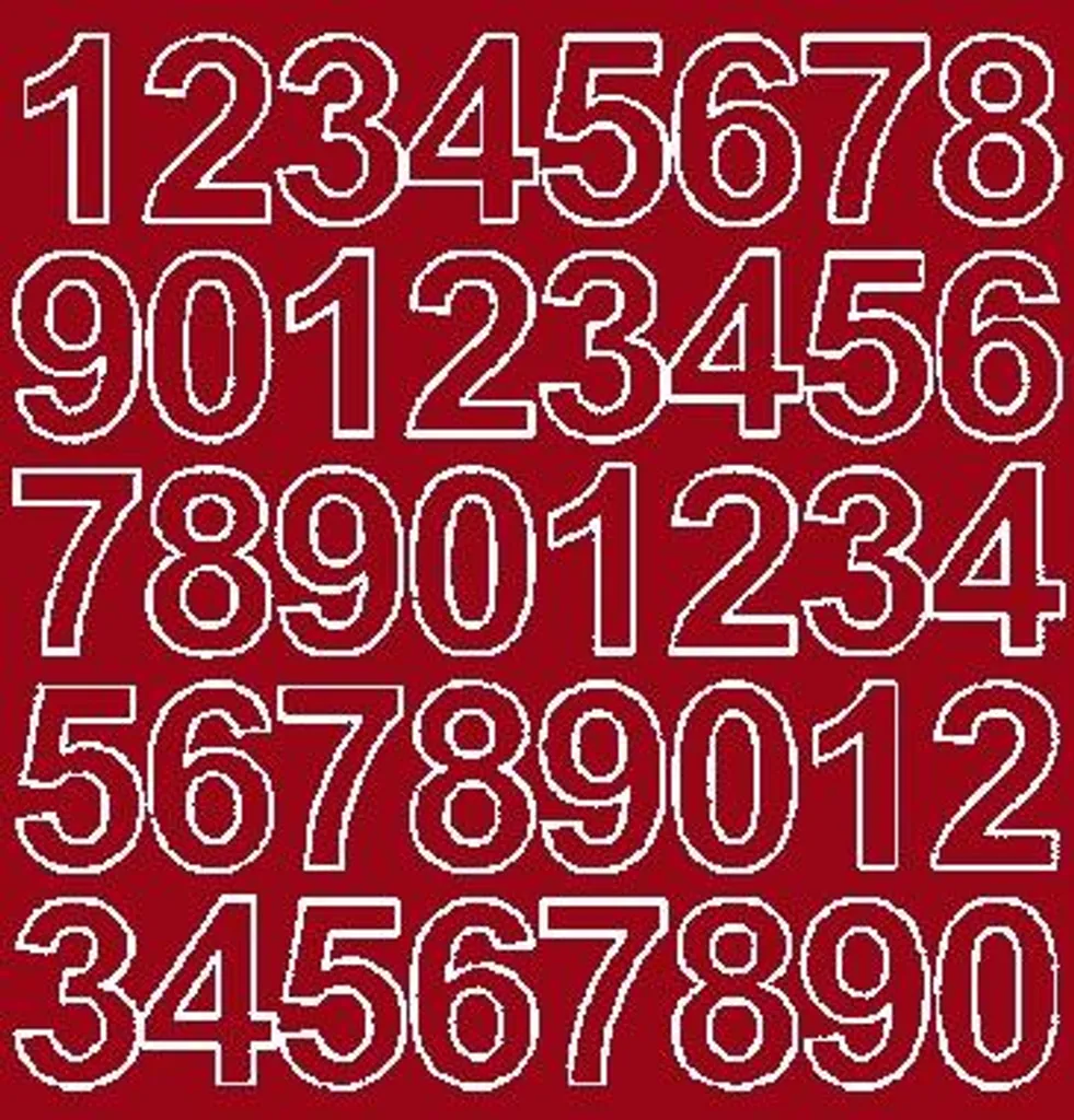 Adesivi Numerati 3,5 cm Rosso Scuro Lucido - Etichette Autoadesive Professionali