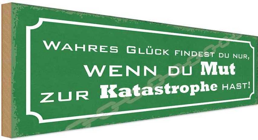 vianmo Holzschild 10x27 cm wahres Glück wenn du Mut hast Dekoration