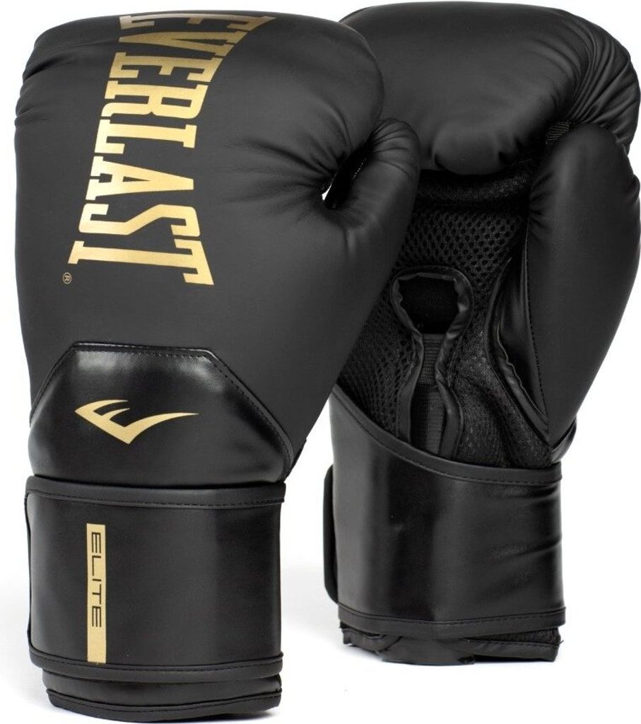 Everlast Elite 2 Boxing Gloves Black Gold 10 oz