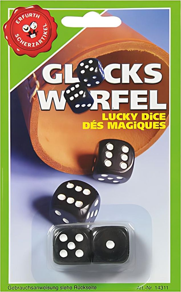 Glückswürfel 2 Stück Scherzartikel Produktbild 