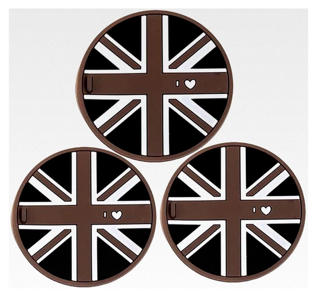 Getränkehalter für Mini Cooper R55, R56, R57, rutschfeste Matte mit Herzdesign (grauer Wagenheber, 3 Stück)