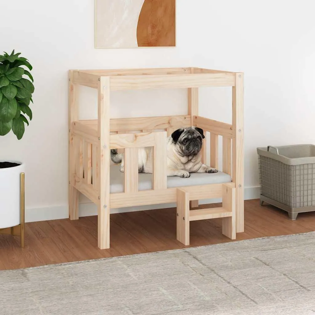 Letto per Cani Design Moderno vidaXL 65,5x50,5x70 cm Legno Pino - 2