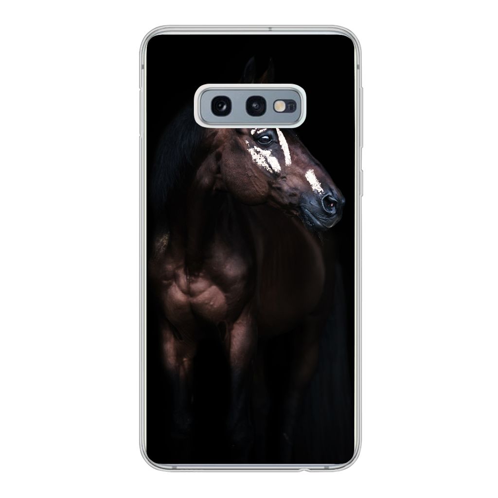 MuchoWow Handyhülle Schutzhülle Hülle für Samsung Galaxy S10e Pferd - Flecken - Licht Silikon Softcase Handy Hülle - Handy