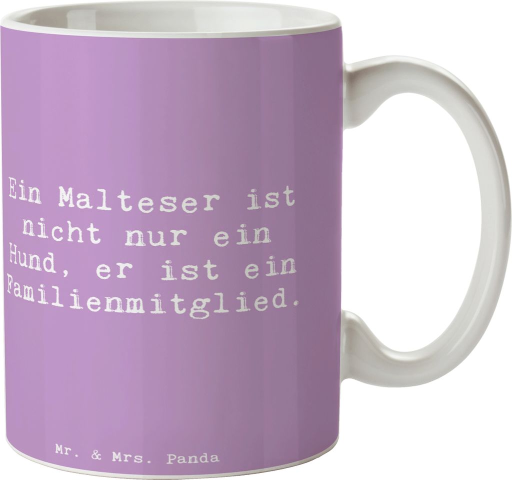Mr. & Mrs. Panda Tasse Spruch Malteser Liebe - Lavendeltraum - Geschenk, Familie, Pott, Hunderassen Eigenschaften, liebevoll, Hundezitate, Vielfalt...