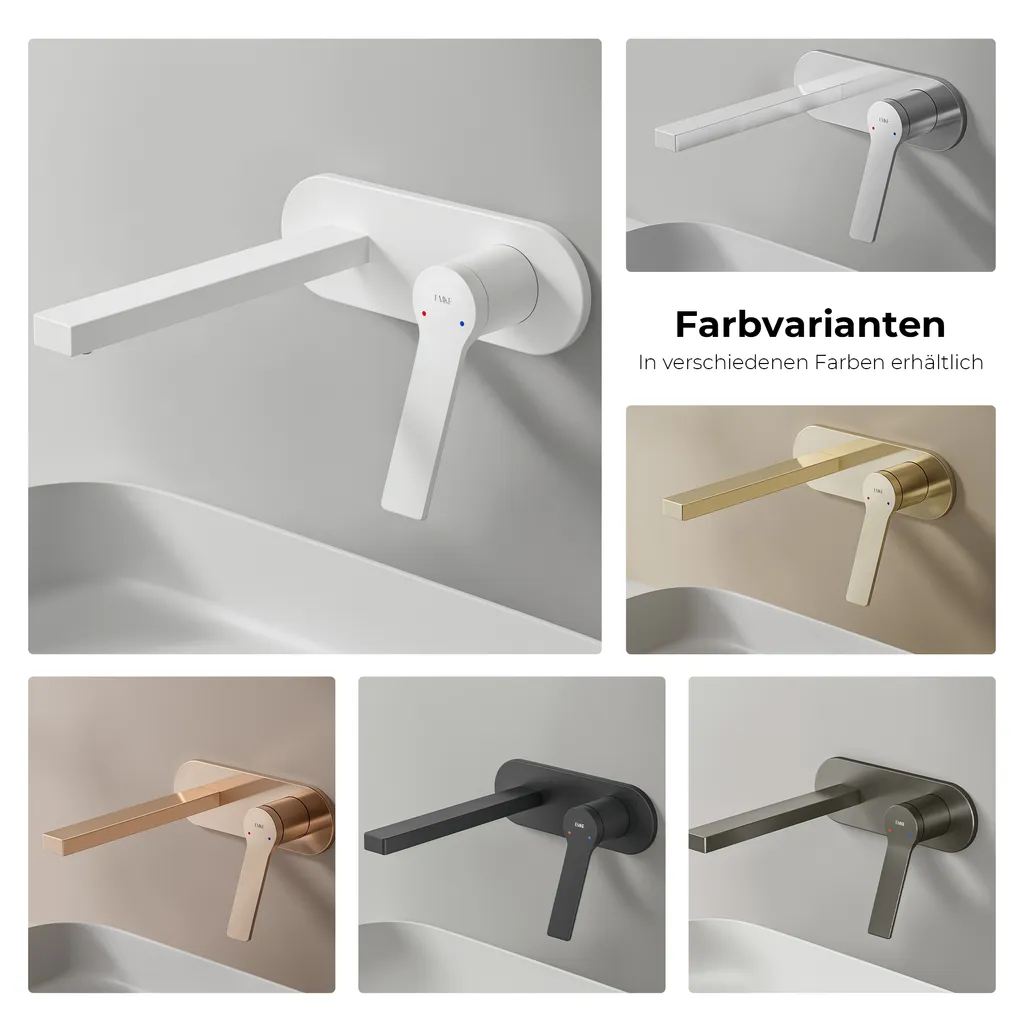 Rubinetto Lavabo EMKE Bianco Opaco - Sicuro e Facile da Pulire - 9