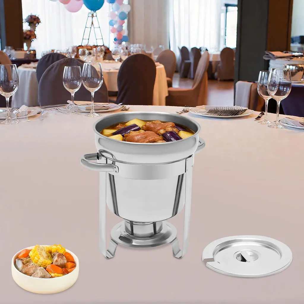 Marmite à soupe électrique 7L en acier inoxydable gris clair robuste