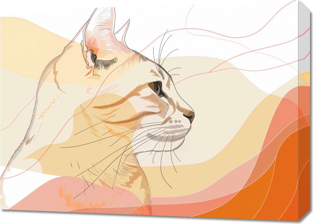 Bild 70x50cm Zartes Katzenprofil