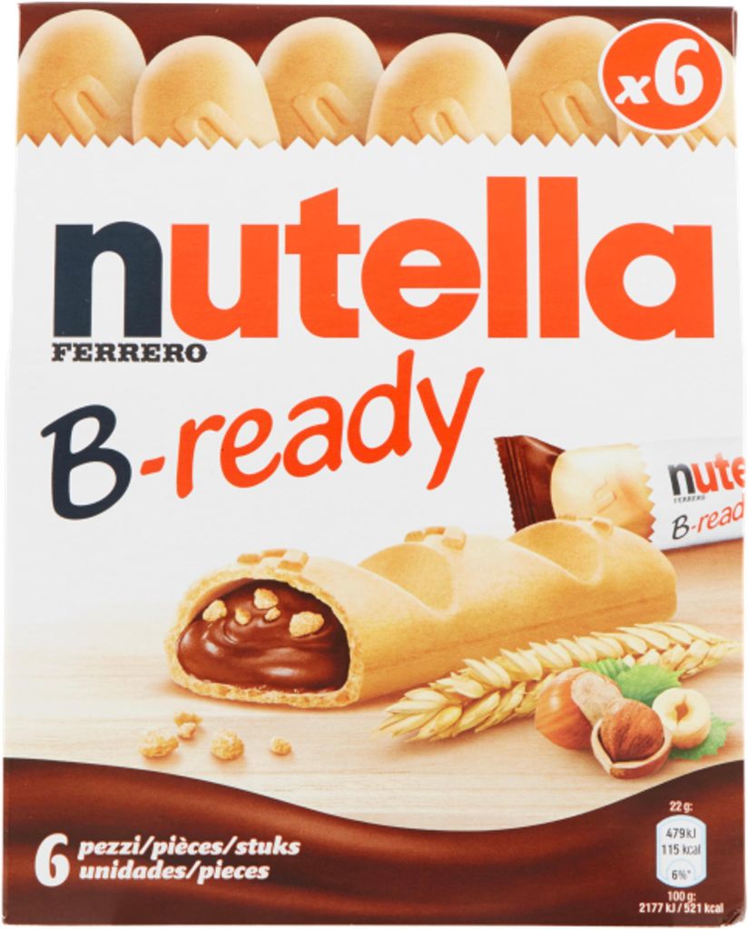 Nutella B-ready, 6 portions de 22g, marque Ferrero Image du produit 