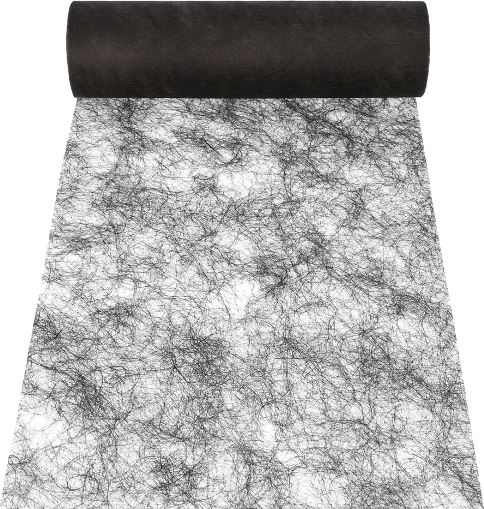 Rouleau Chemin de Table en Fibre Sizoflor Noir - Déco de Fête 25m