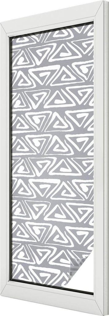 Buntglas Fensterfolie – 146x50 cm – Stained-Glass Design – blickdichte dekorative Sichtschutzfolie – selbstklebend, UV-Schutz – Geometris...