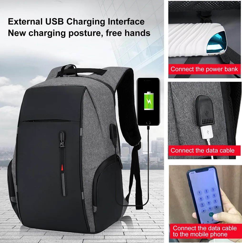 Zaino Scuola Università Laptop 17 Pollici con USB e Waterproof