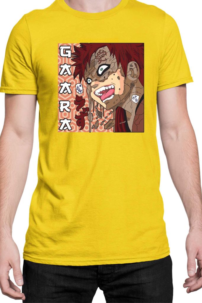 Herren T-Shirt Japan Manga Anime Comics Animation Naruto Gaara Shikaku, Man S / Gelb