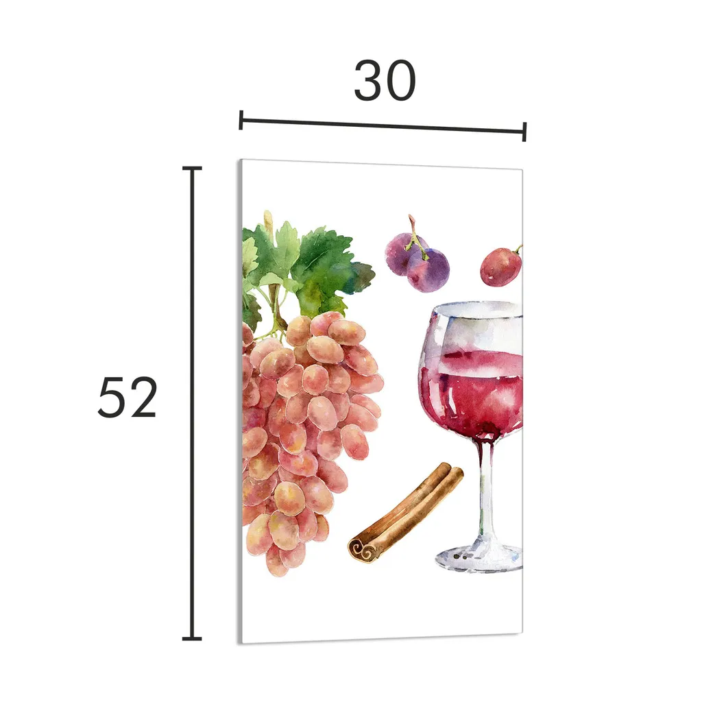 Coprifornelli 30x52 Vetro Temperato Tagliere Deco Vino e Frutta - 2