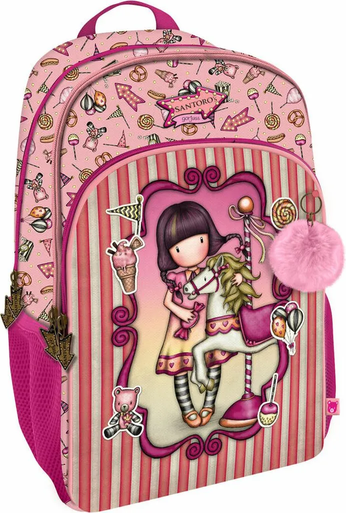 Sac à dos scolaire Gorjuss Carousel Saumon pour Collège et Primaire