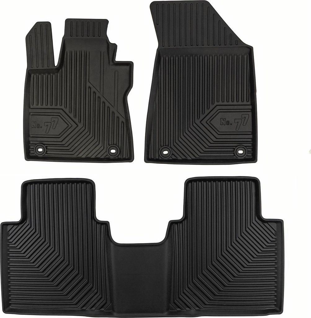 Fußmatten Gummimatten No.77 für MG HS II 2024-2025 TPE Gummi Schwarz 3 teile